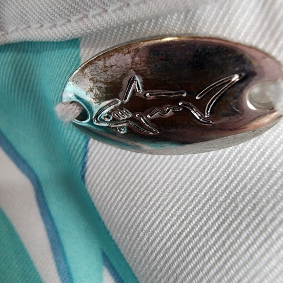 Greg Norman Golf Skort Stretch Skirt Leaf Pattern White/Teal Size 8 Summer - Picture 9 of 13